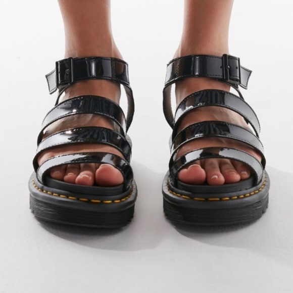 DR MARTENS AIR WAIR BLAIRE PATENT LEATHER STRAP SANDALS Size 9 NWT - Picture 16 of 16